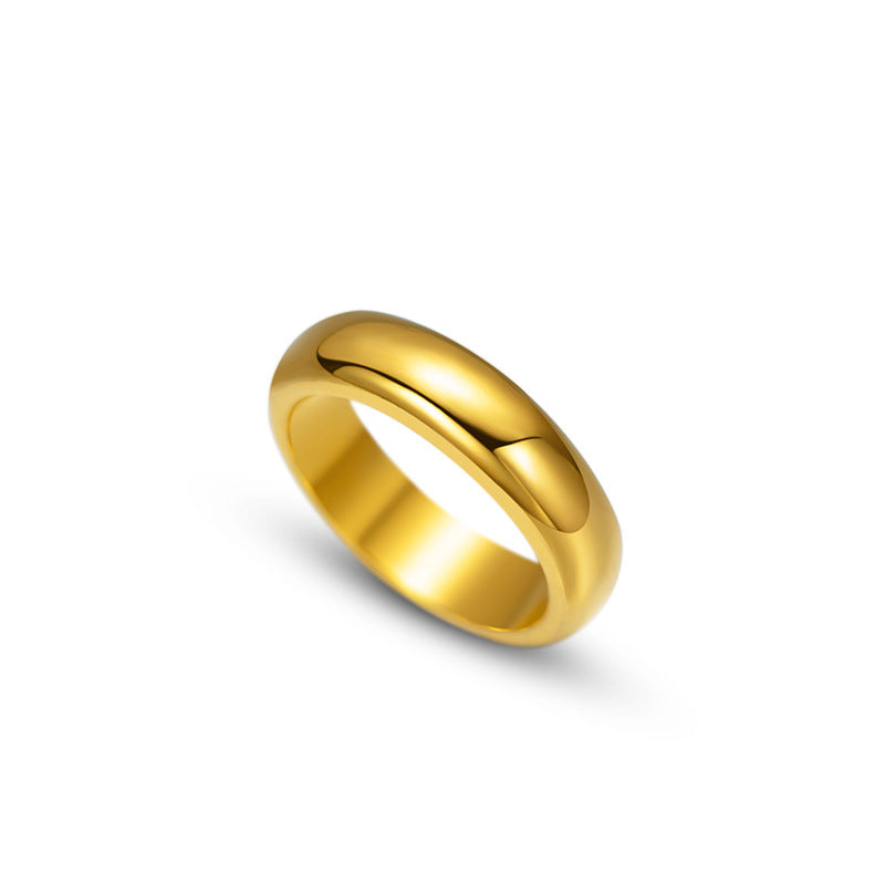 Women's & Men's & Copper Gold-plated And Glossy Fashion Rings