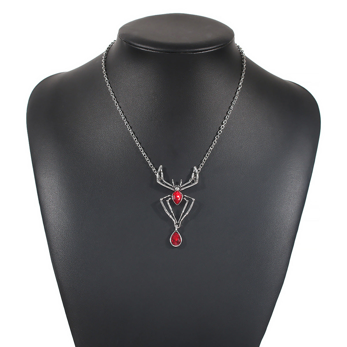 Creative Personality Ruby Spider Pendant Glass Necklaces