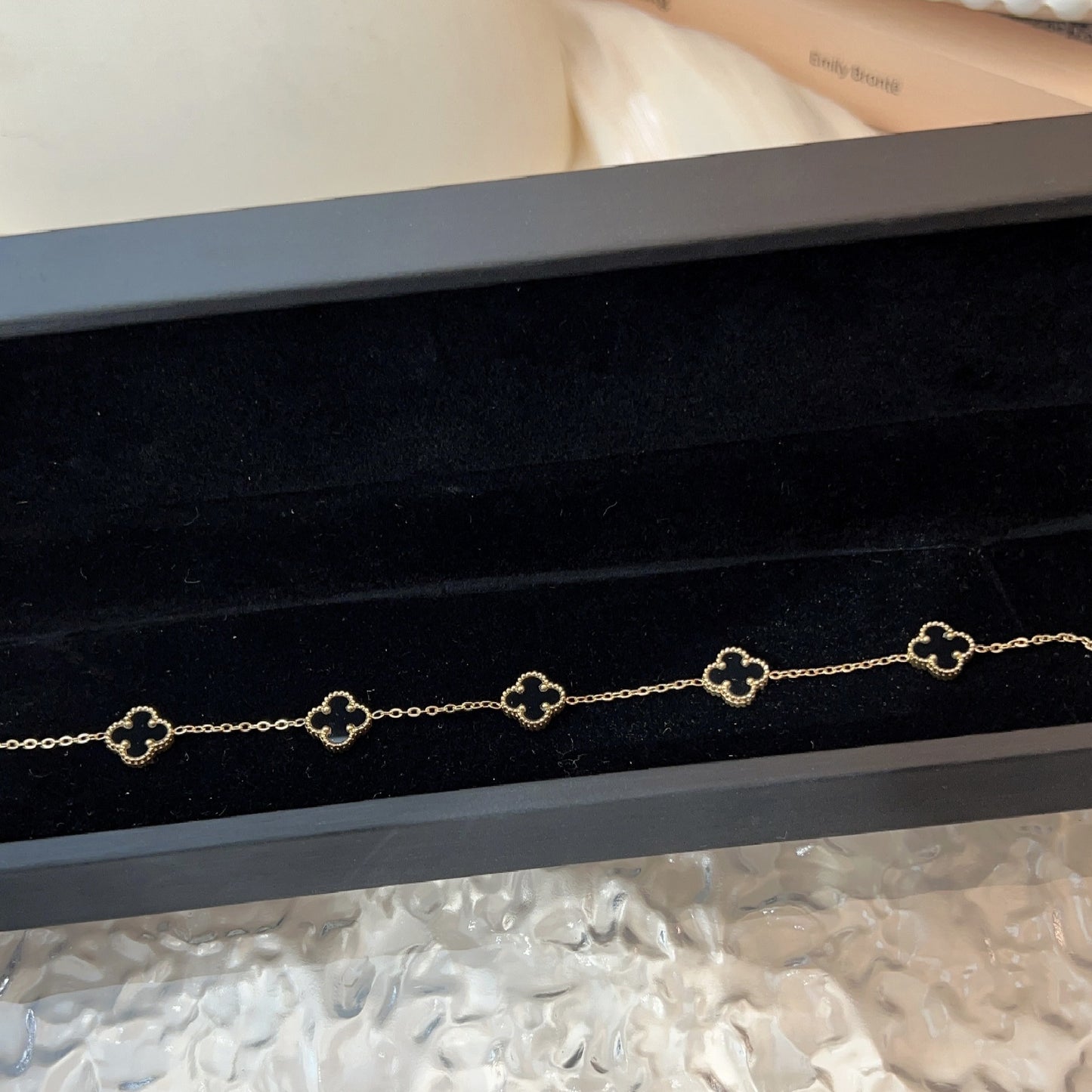 Colliers de trèfle fritillaire naturel de luxe léger et exquis en Zircon