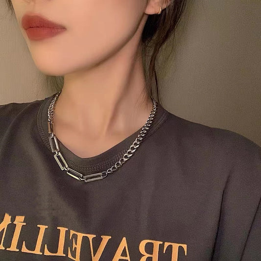 Women's & Men's Stitching Trendy Niche Hip Hop Summer Light Necklaces