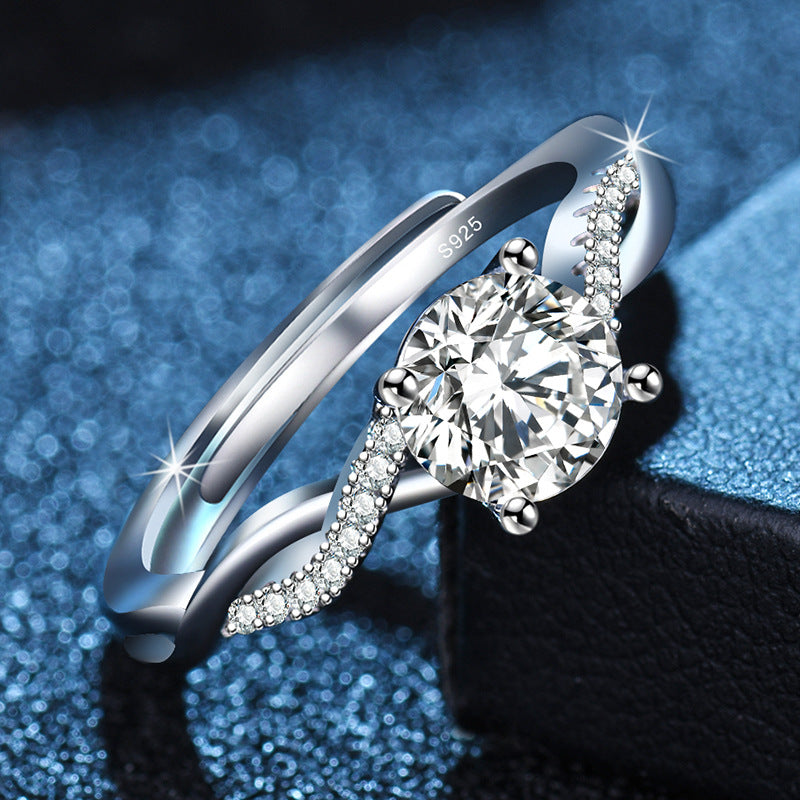 Persönlichkeit Single Diamond Twisted Arm Female Moissanit Ringe