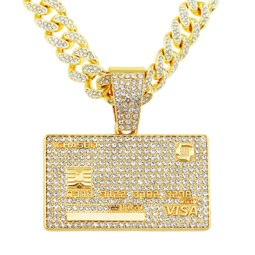Men's Diamond Domineering Tag Pendant For Trendy Necklaces