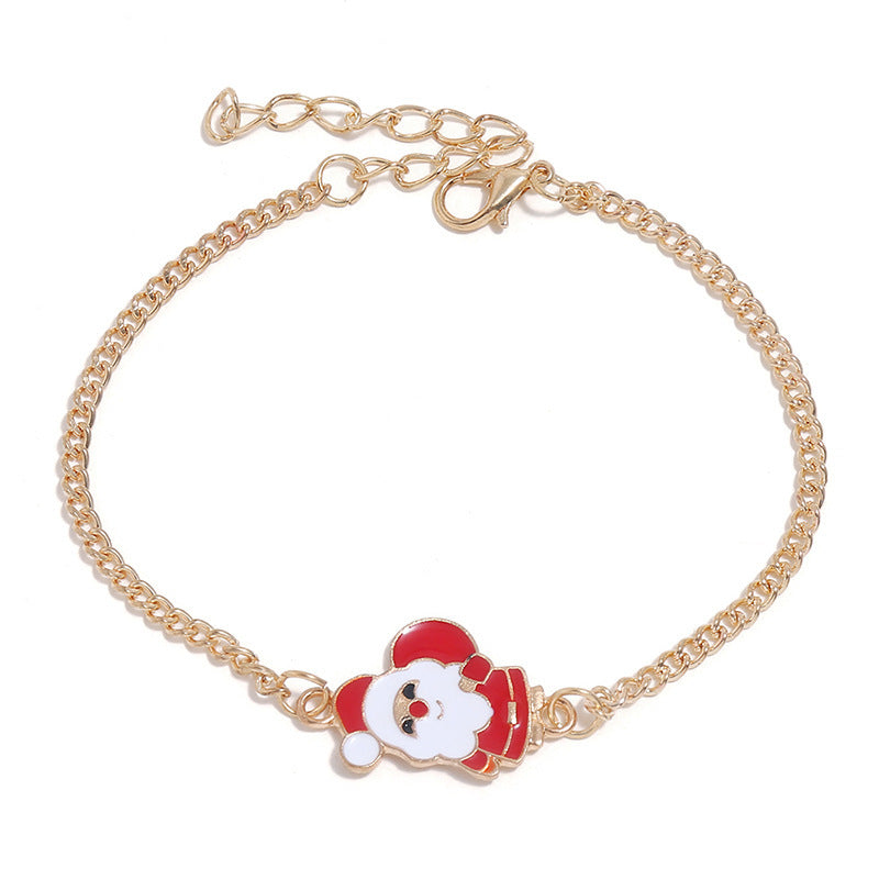 Christmas Suit Cute Santa Dripping Oil Necklaces