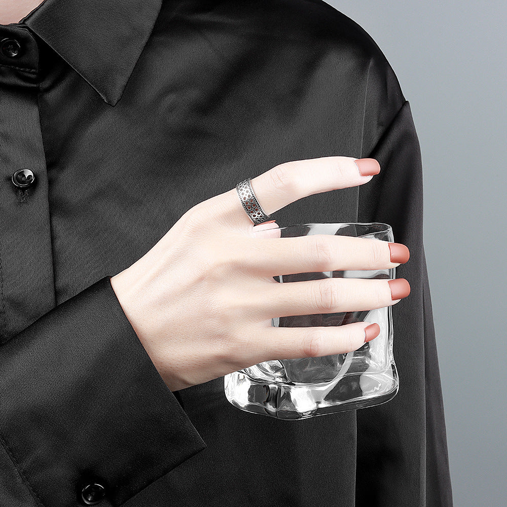 Fashion Personality And Creativity Hollow Plum Sterling Rings