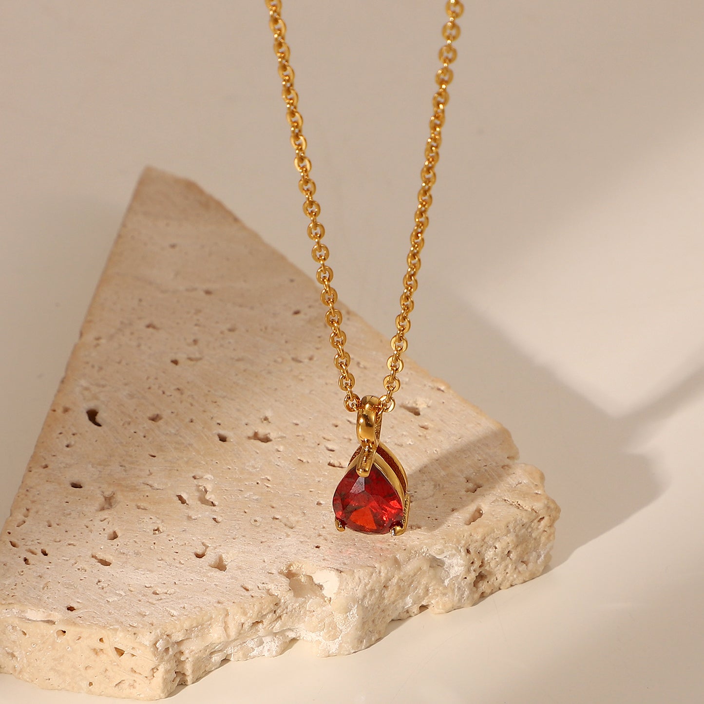 Gold Plated December Zircon Stainless Steel Necklaces
