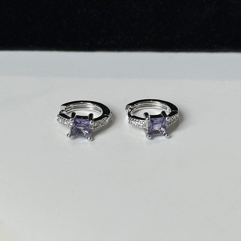 Purple Butterfly Clip Delicate Niche Design Double Rings