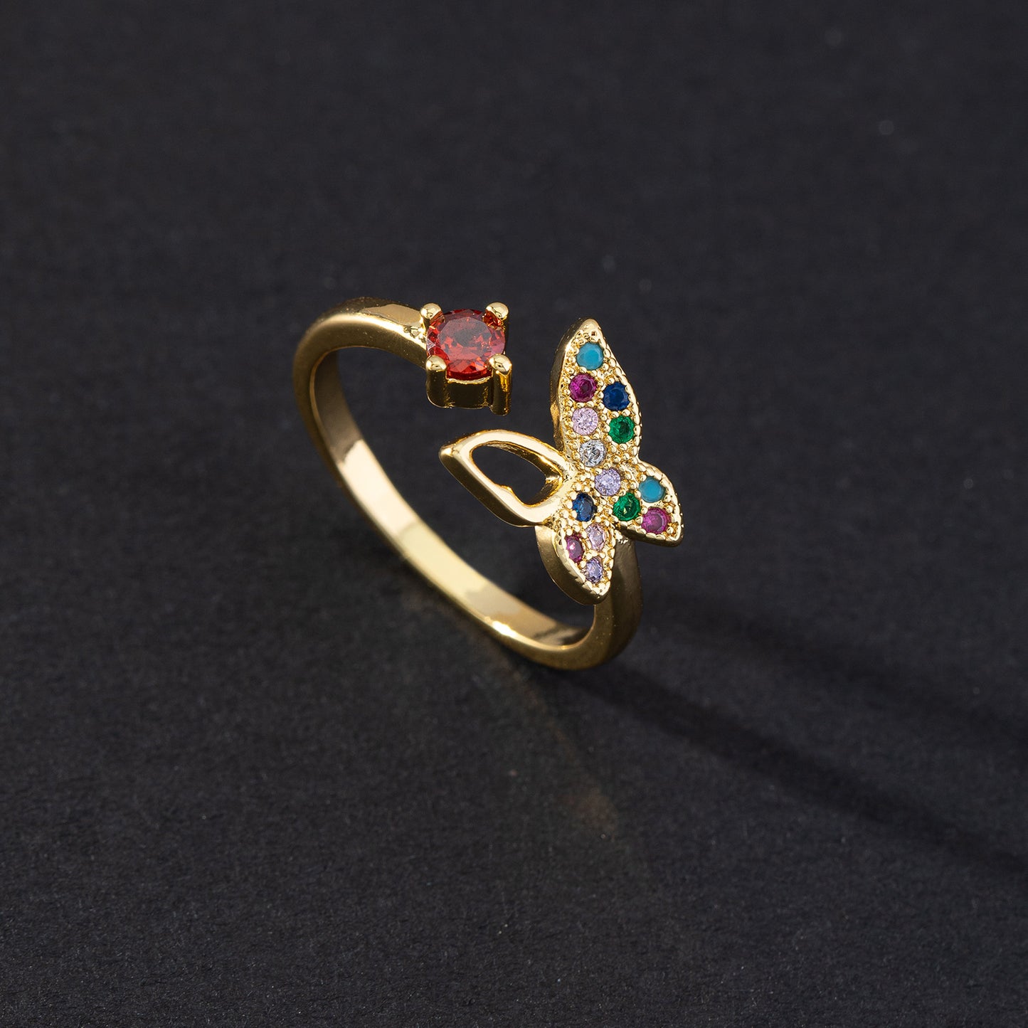Ornament Affordable Luxury Style Double Zircon Female Rings