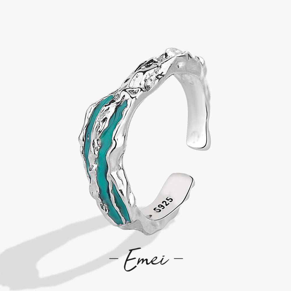 Dark Green Epoxy Female Light Luxury Rings