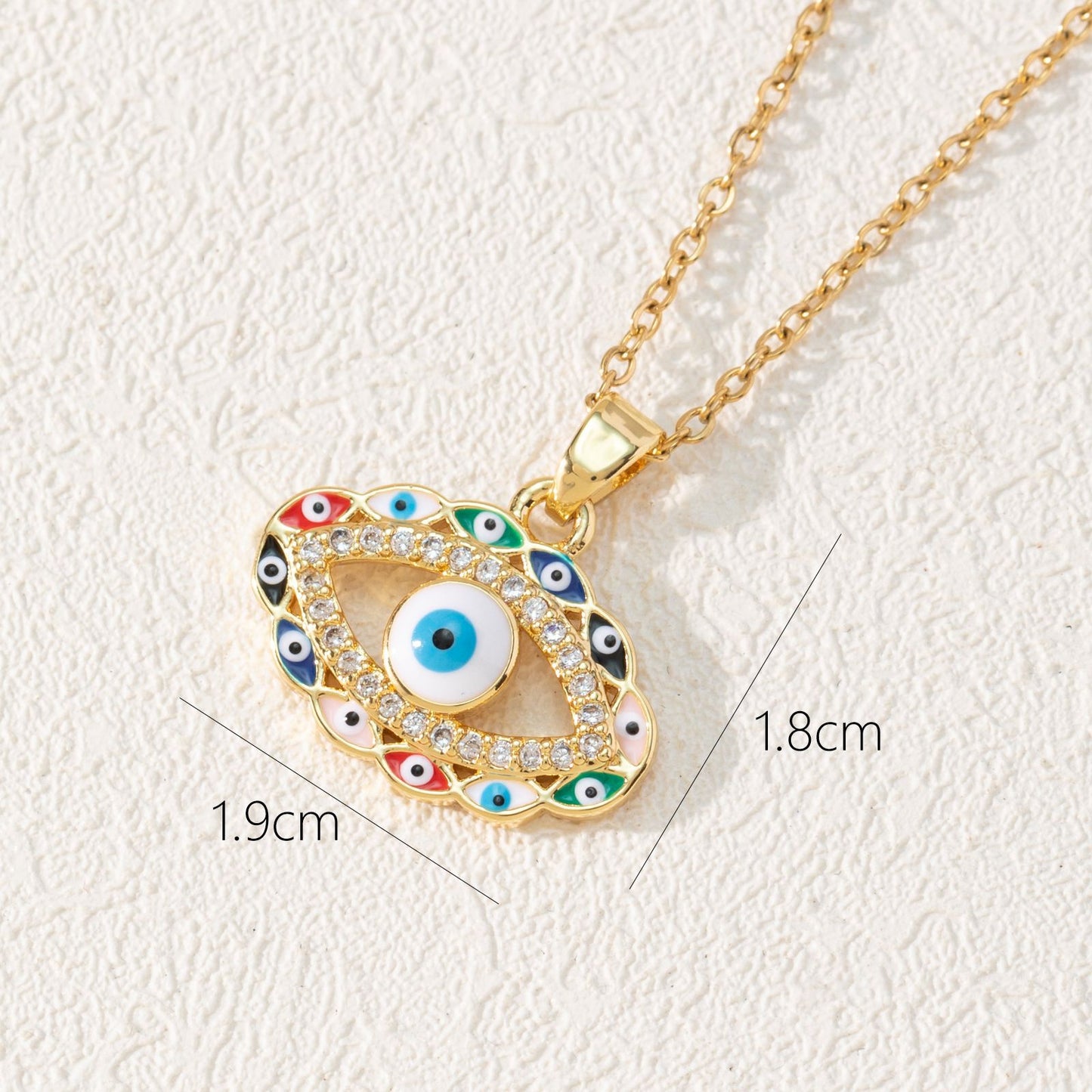 Style Fashion Dripping Zircon Eye Pendant Necklaces