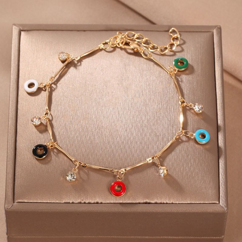 Loving Heart Multicolor Cutout Circle Diamond Bracelets