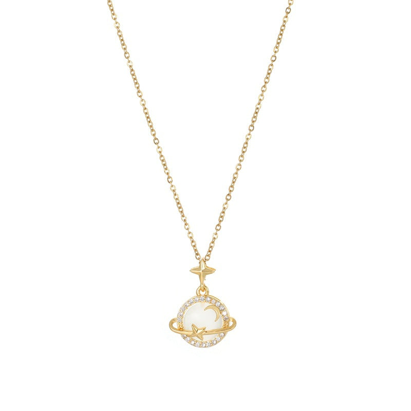 Lune élément planète femelle Niche Design lumière luxe clavicule colliers