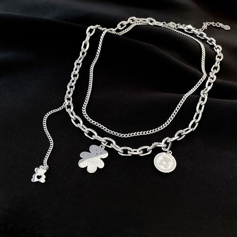 Colliers en titane de conception Hip Hop minoritaire de luxe léger