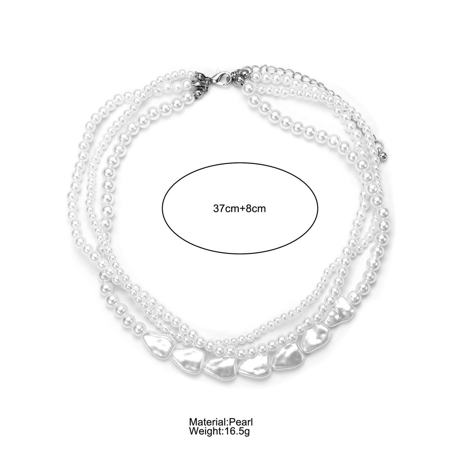 Vintage Pearl Twin Texture Design Clavicle Chain Simple Necklaces