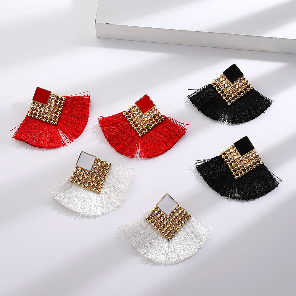 Bohemian Alloy Multicolor Tassel National Fashion Earrings