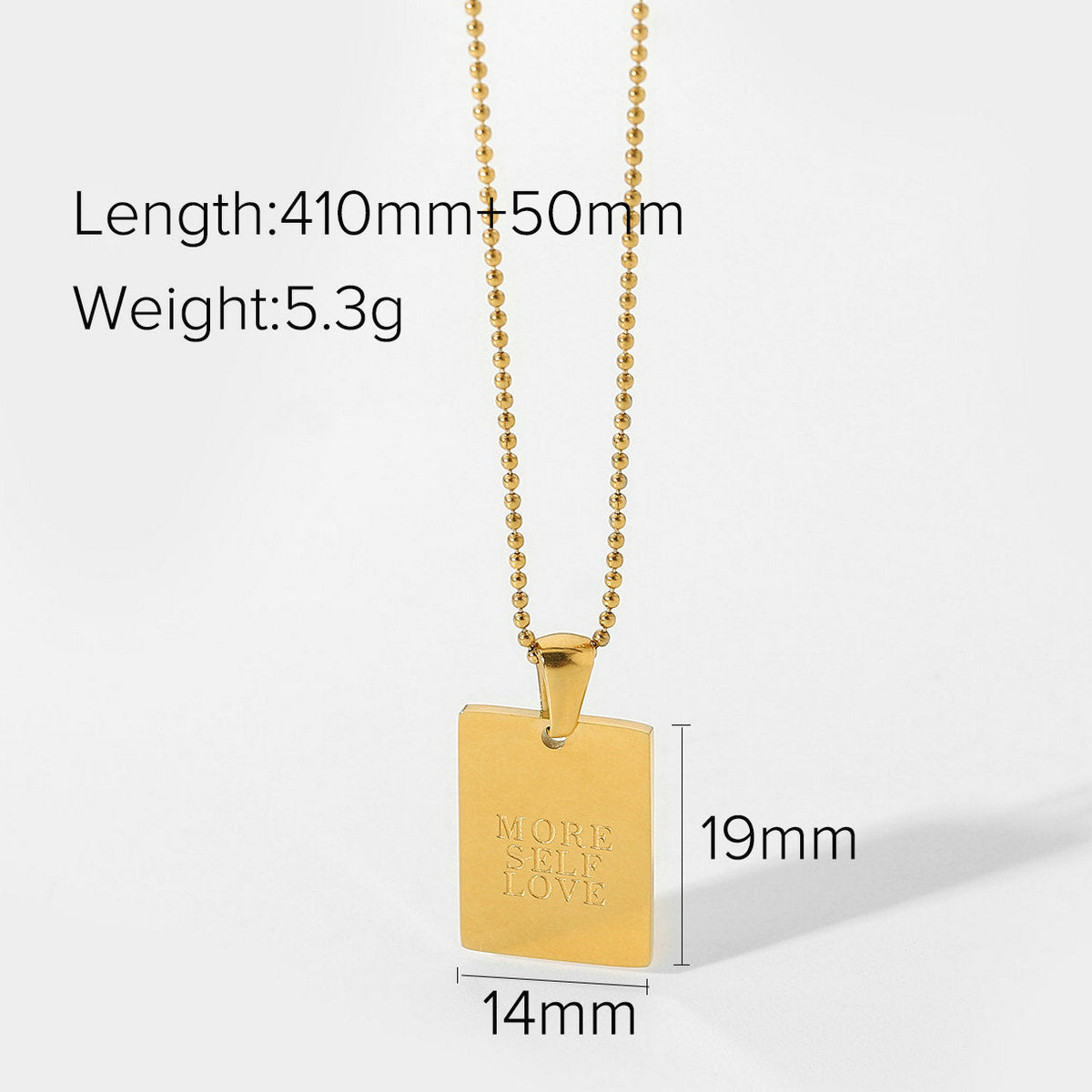 Women's Gold Stainless Steel Text For Fashion Necklaces