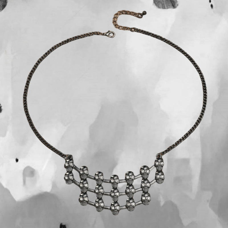 Women's & Men's Halloween Dark Trendy Personality Exaggerated Skull Chain Necklaces