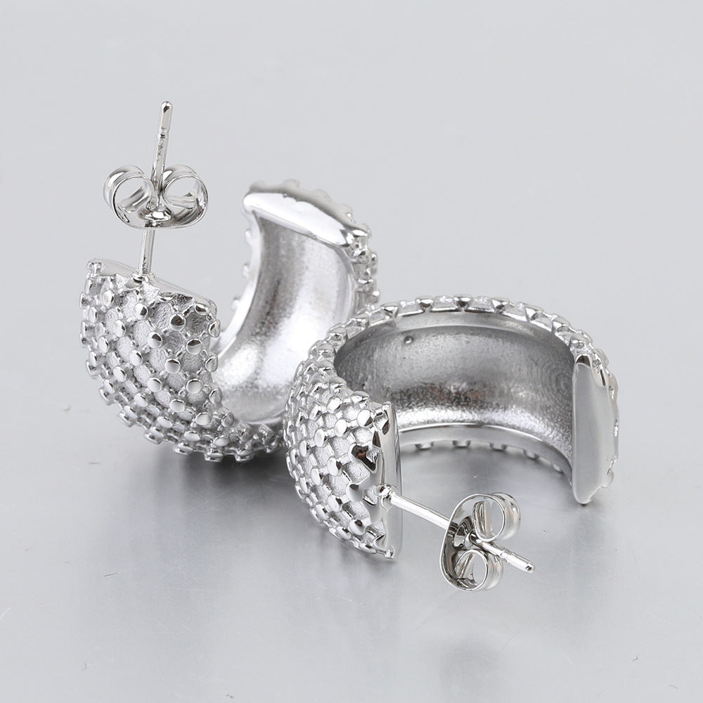 Women's Steel Fashion Polka Dot Mesh Simple Earrings