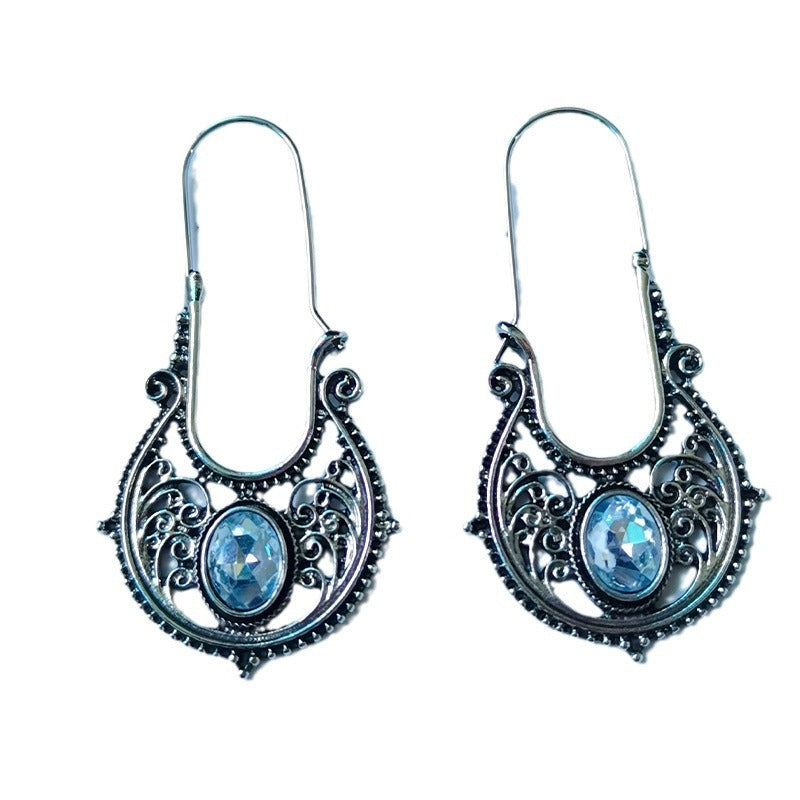 Brocade Bohemian Vintage Cutout Drop-shaped Antique Earrings