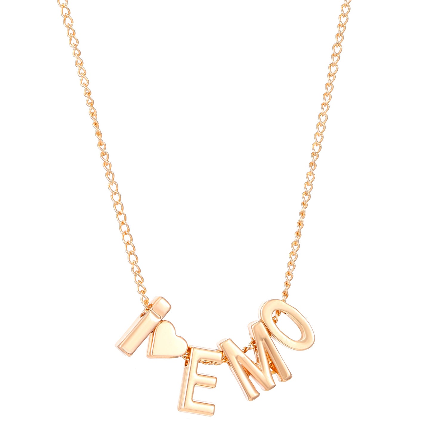 Women's English Letter Retro Fashion Metal Heart Jewelry Set