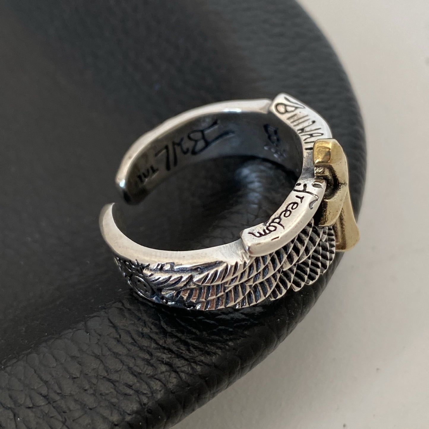Men's Retro Angel Cross Trendy Unique Hip Hop Style Open Rings