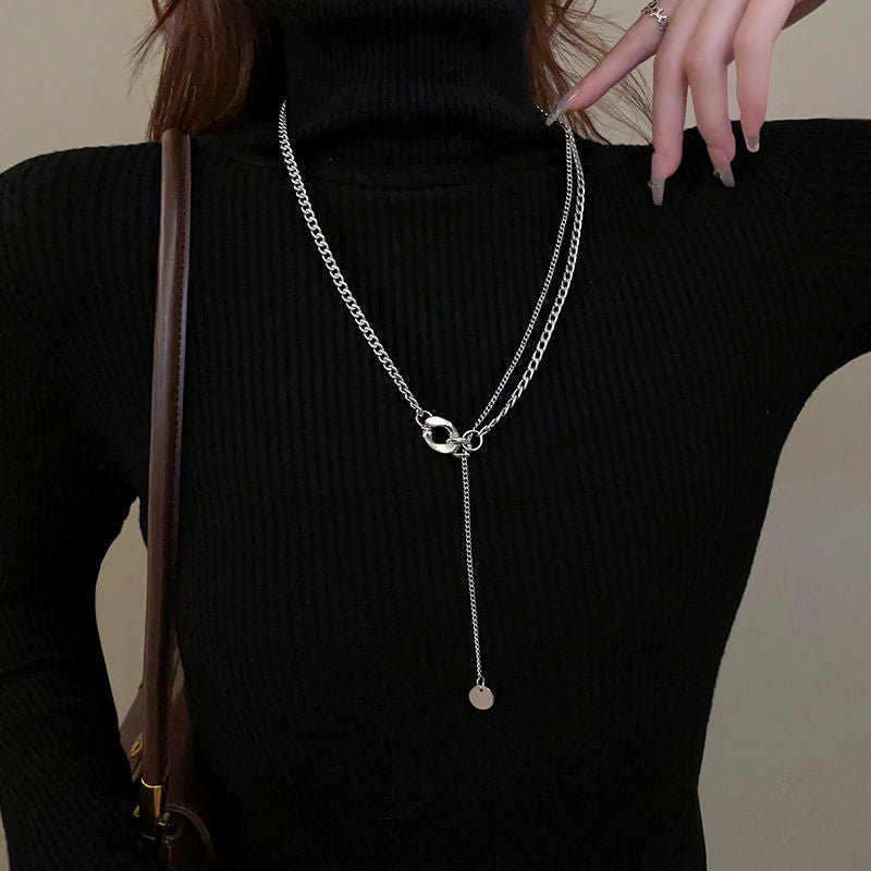 Chaîne de couture pour femmes, colliers de niche au Design avancé