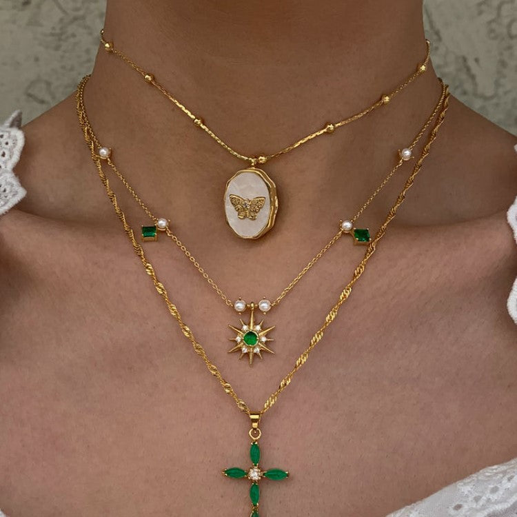Casual Butterfly Shell Album Vintage Openable Necklaces