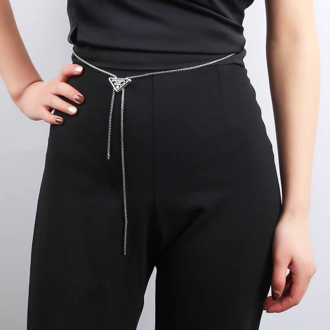 Colliers de pull pour femmes, hommes et Triangle inversé, chaîne de taille réglable, conception de Niche
