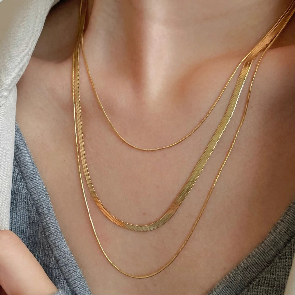 Women's Bones Chain Titanium Steel Gold Long Personalized Cold Style Necklaces