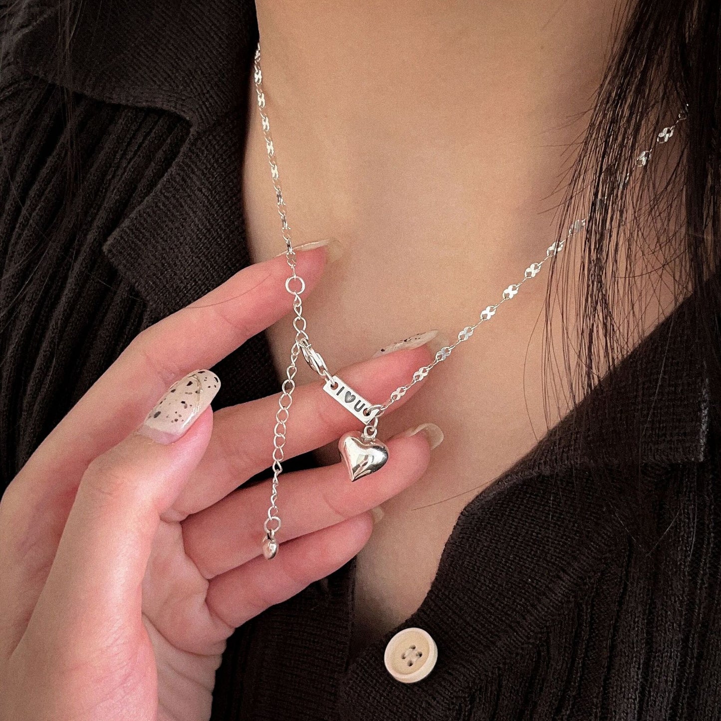 Colliers de haute qualité en forme de cœur pour femmes, Design Simple, minorité Sier