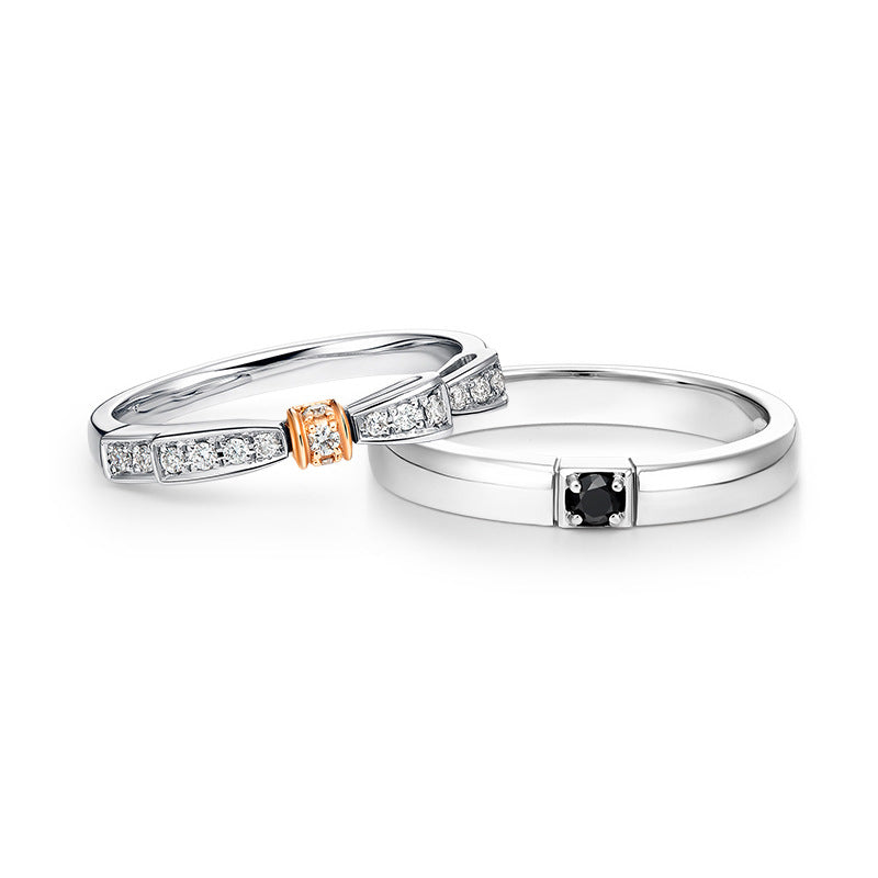 Et chevalier couple paire de bagues de luxe abordables pour la Saint-Valentin