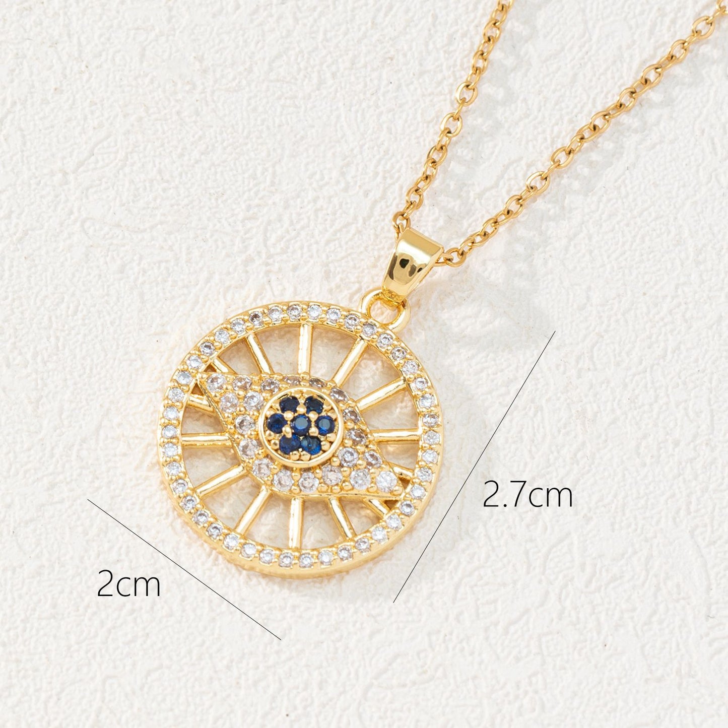 Style Fashion Dripping Zircon Eye Pendant Necklaces