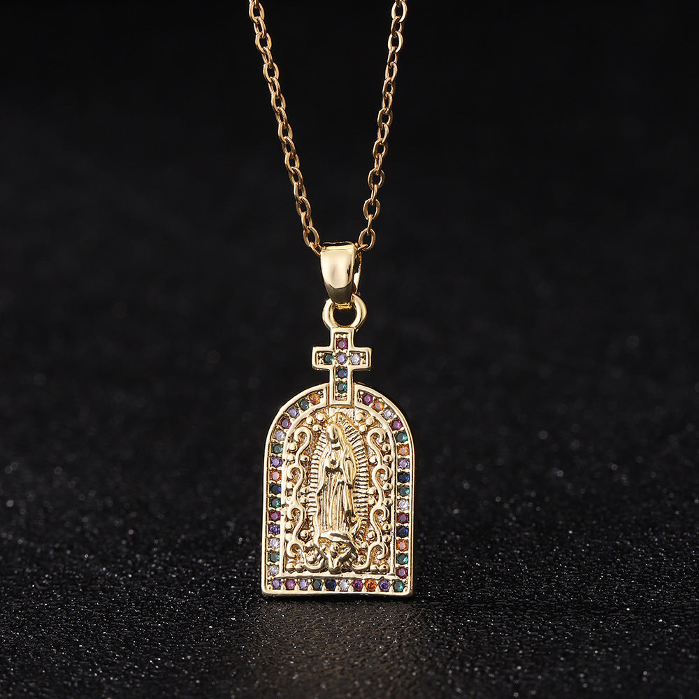 Virgin Mary Pendant Female Light Luxury Necklaces