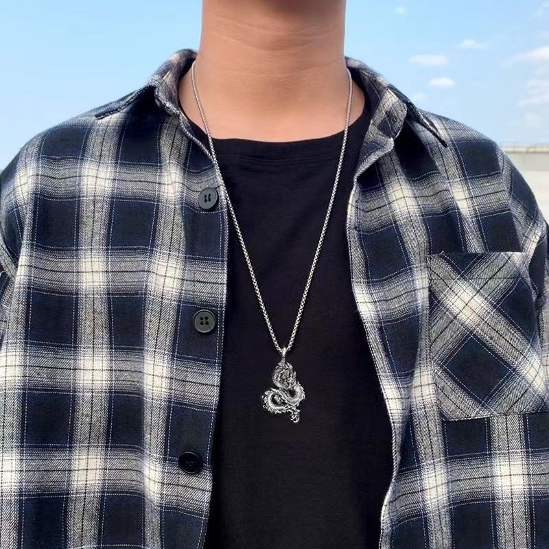 Colliers en acier titane avec pendentif zodiaque hip hop pour hommes