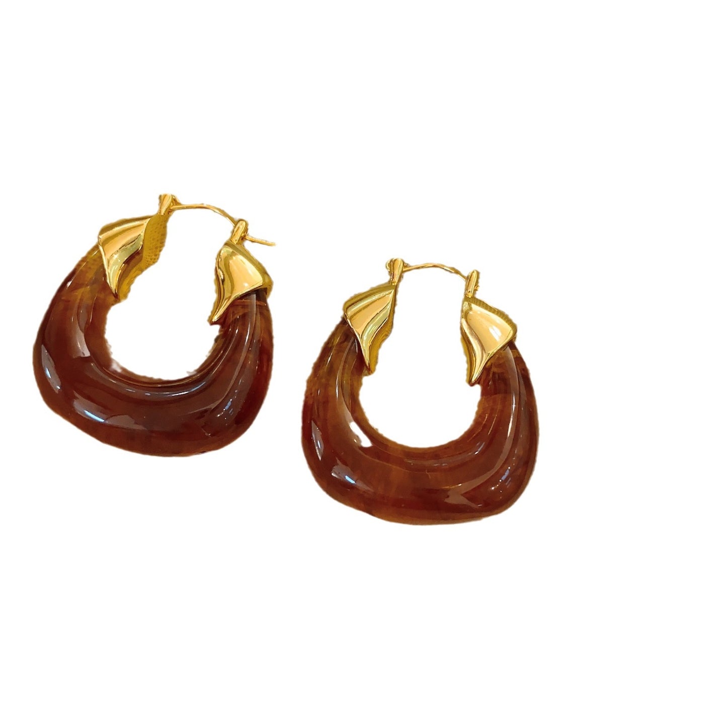 Women's Amber Exaggerated And Personalized Fashionable Vintage Earrings