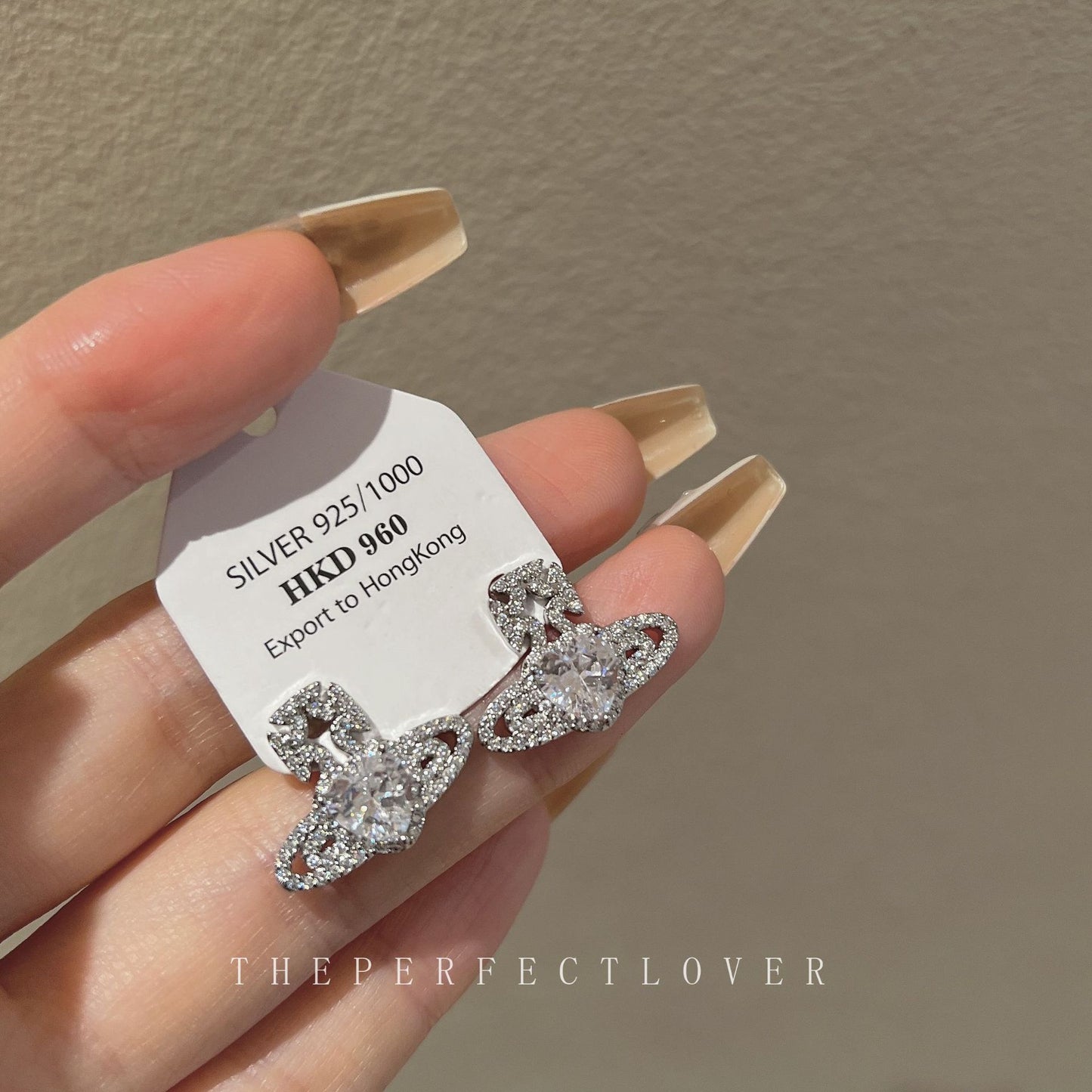 And Simple Loving Heart Zircon Design Earrings