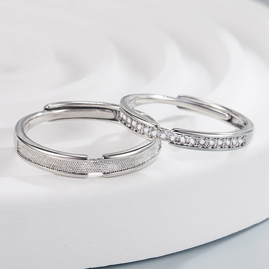Women's White Dews Simple Design Starry Girlfriend Rings