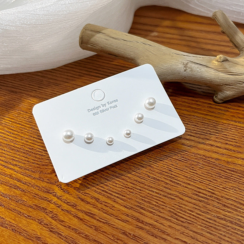 Elegantes Perlenpaar-Ohrring-Set, Mini-Ohrringe