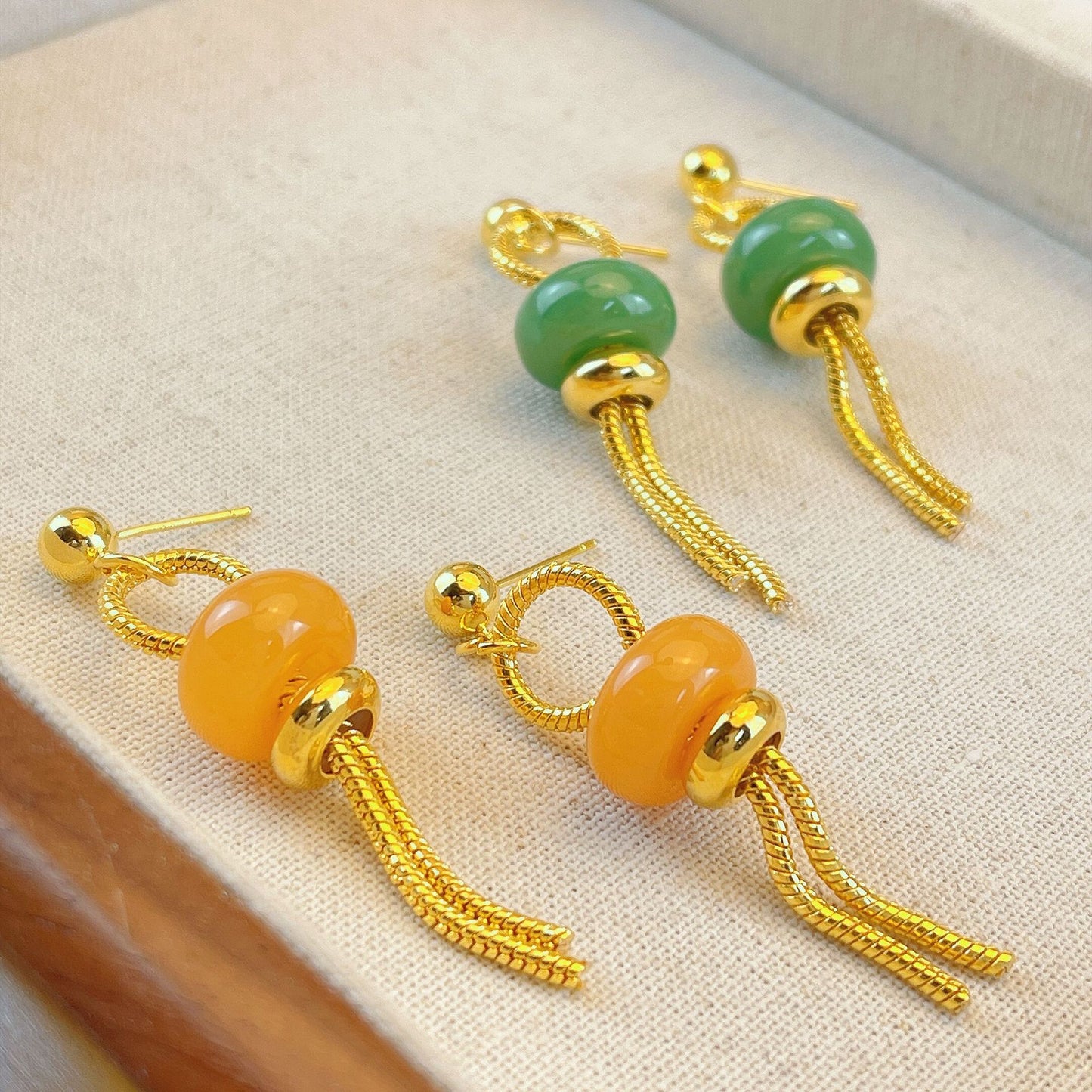 Women's Chinese Style Small Bell Pepper Tassel Earrings