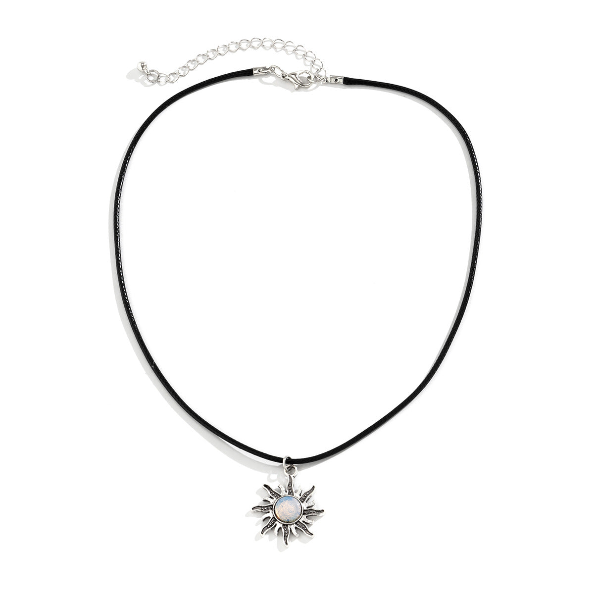 Colliers avec ligne de cire Simple pour femmes, collier solaire Turquoise