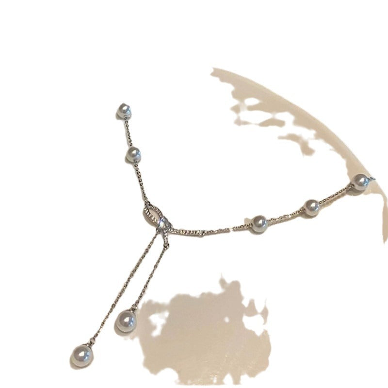 Light Luxury High-grade Exquisite Bow Pearl Tassel Necklaces