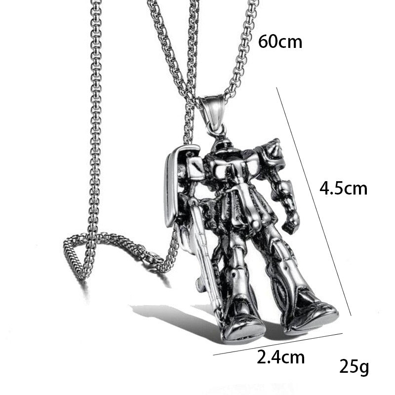 Men's Stainless Steel Vintage Transformers Robot Titanium Necklace