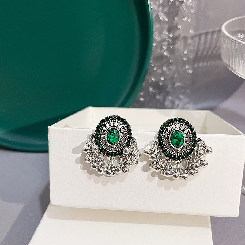 Women's Vintage Tassel Bohemian Stitching Round Exotic Earrings