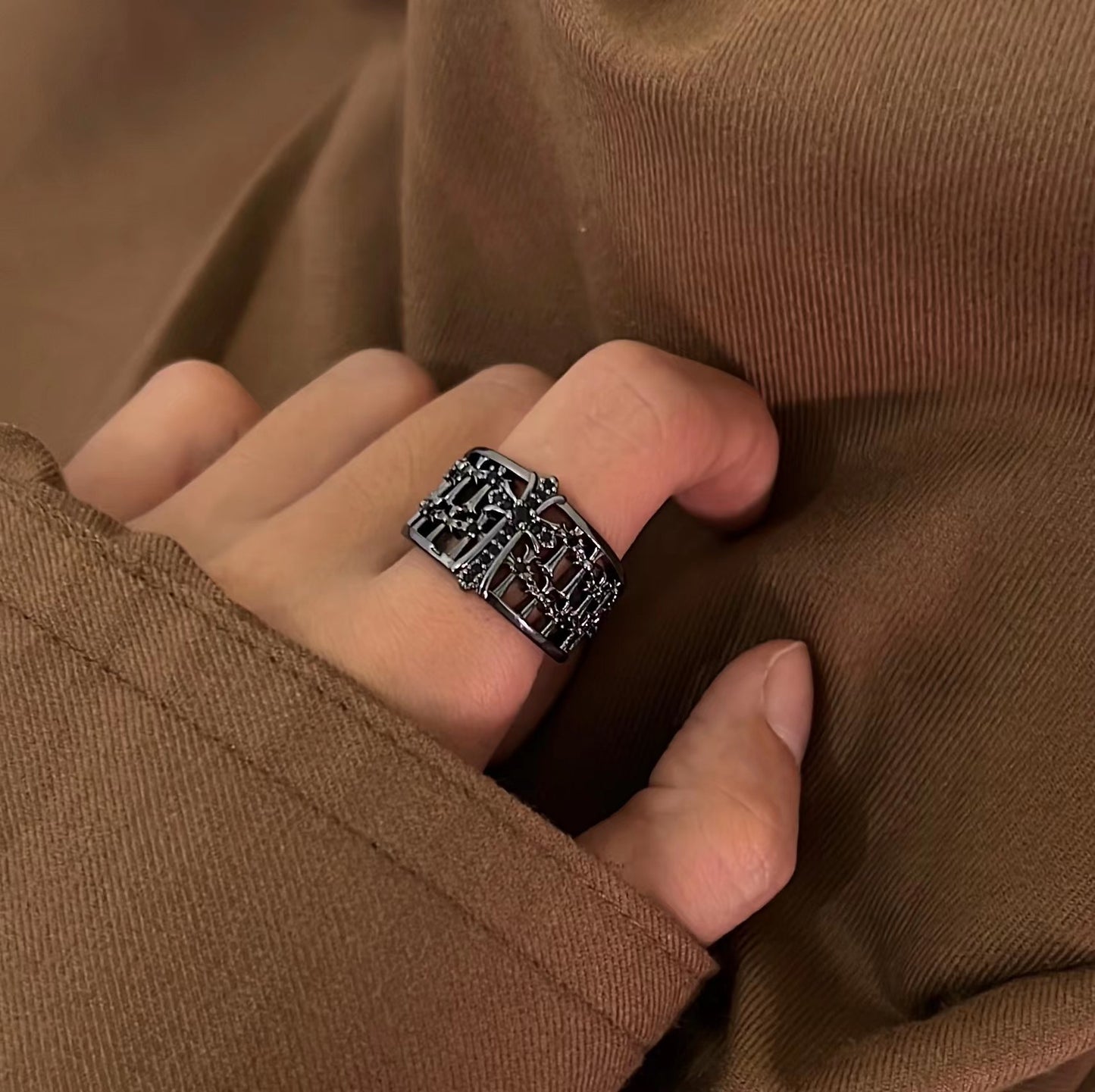 Punk Cross Twin Fashion Neutral Design Rings