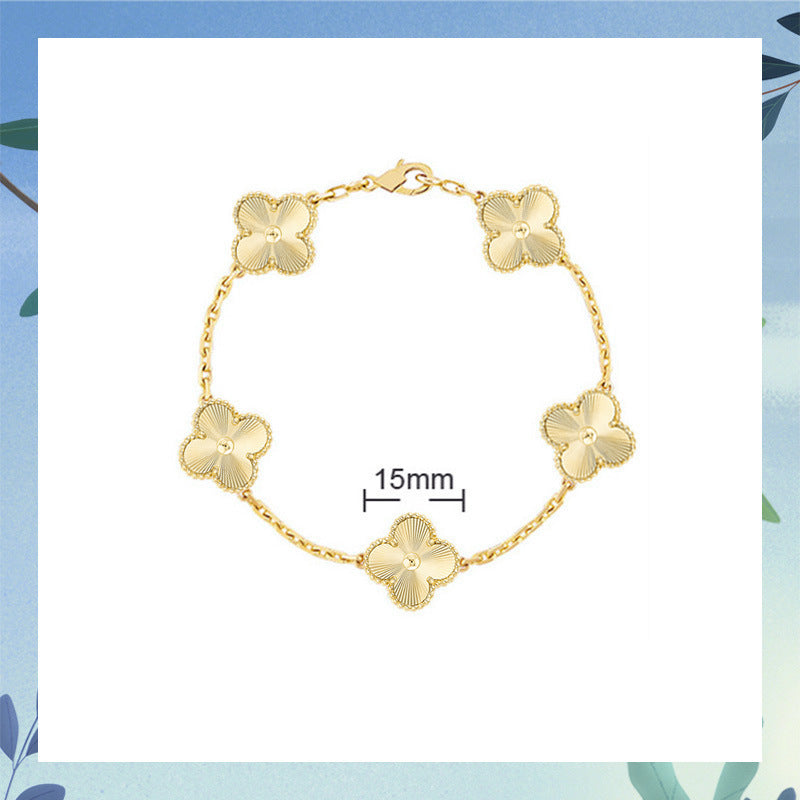 Red Agate Clover Female Pork Belly White Shell Bracelets