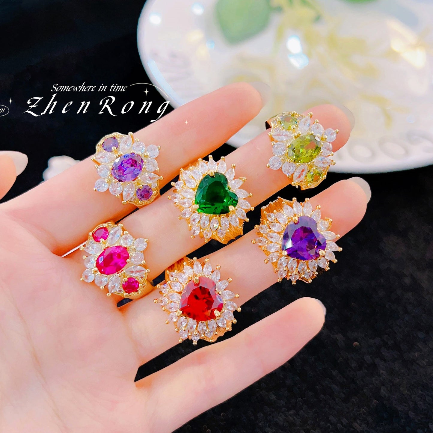 Gems Female Open Middle Ancient Graceful Rings