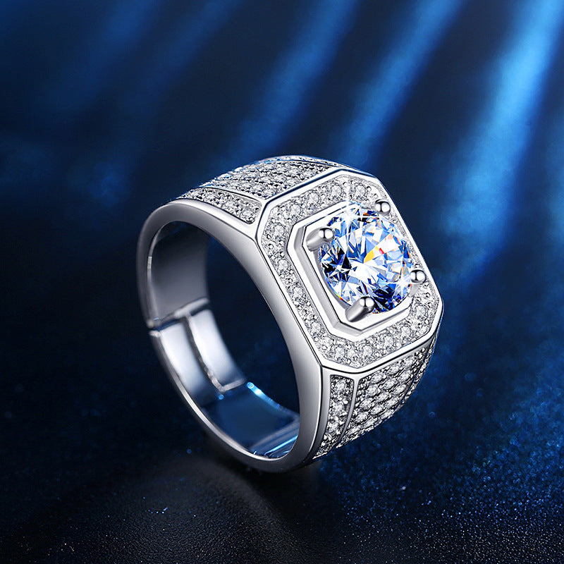 Men's Micro Inlay Full Diamond Trendy Man's Rings