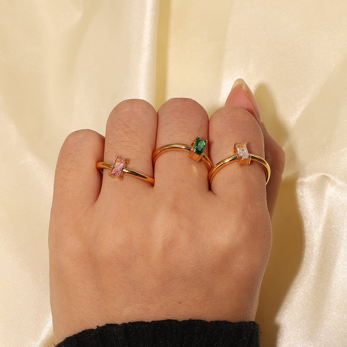 Women's Fashion Gold White Wedding Jewelry Party Rings