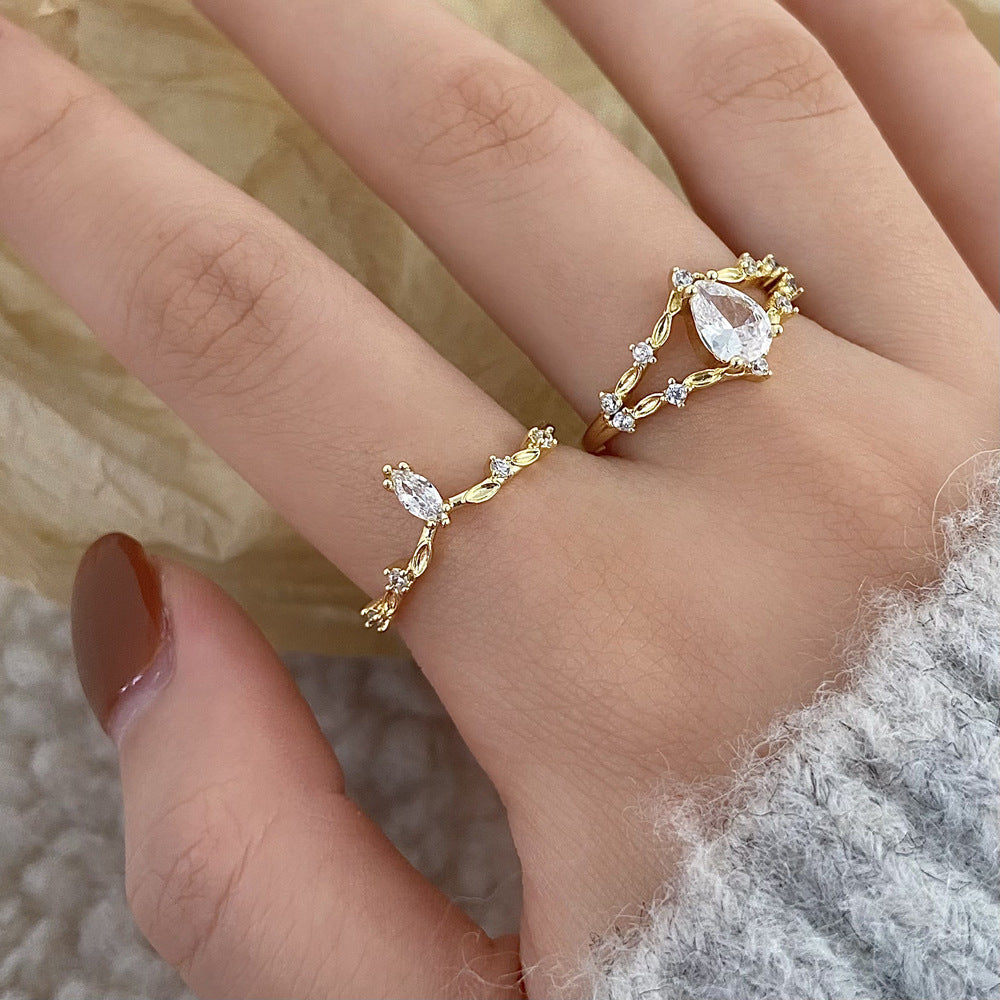 Offene, hochwertige, elegante Ringe im Feen-Design