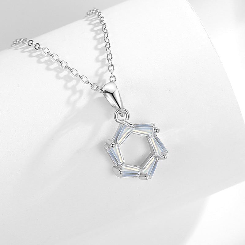 Women's Sier Cold Geometric Circle Simple Clavicle Necklaces