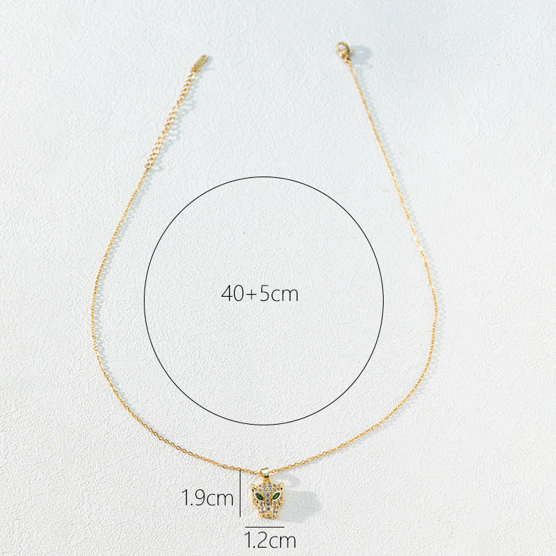 Gold Leopard Vintage Zircon Titanium Steel Hip Hop Necklaces